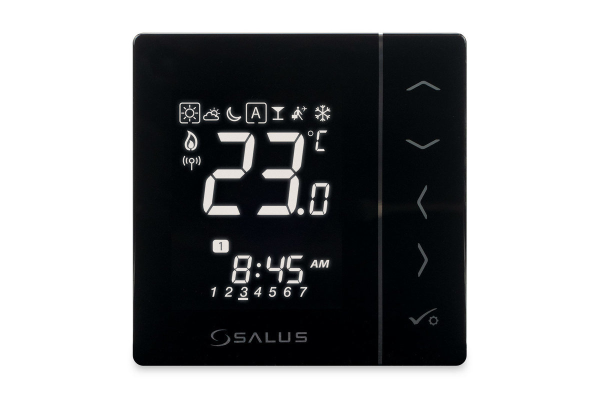 Salus Controls Cyfrowy regulator temperatury sieci ZigBee 230V VS20BRF czarny VS20BRF VS20BRF