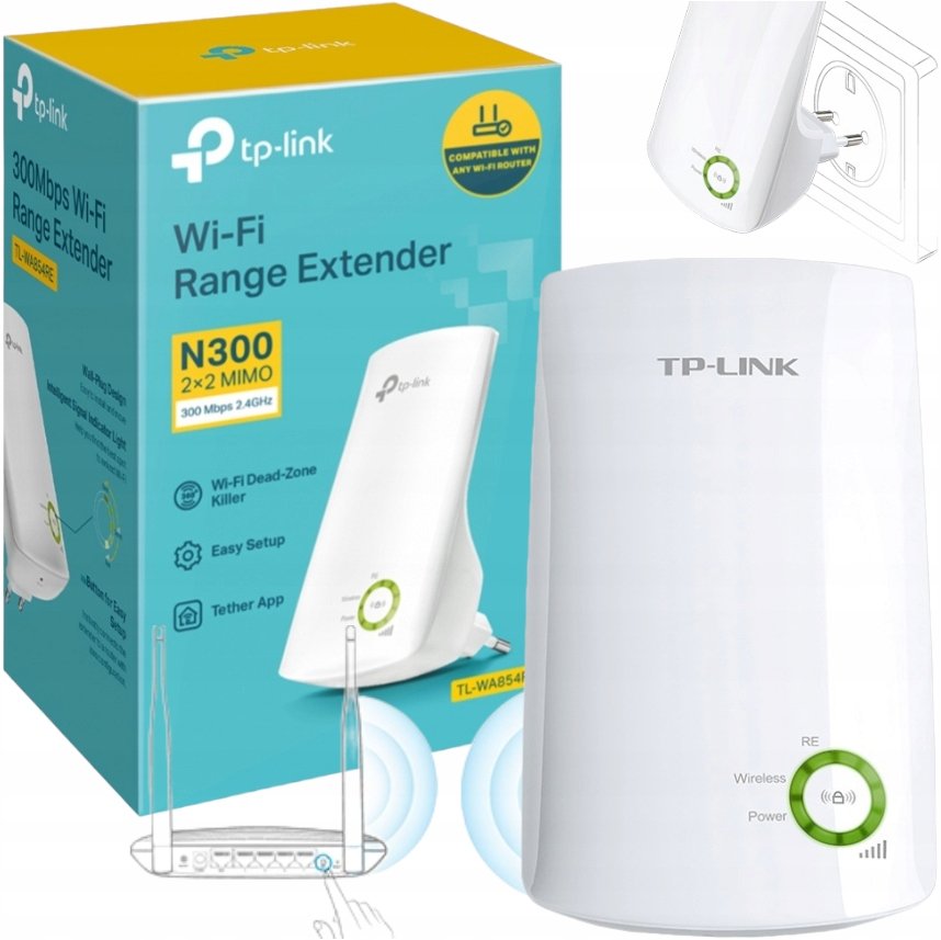 Mocny Wzmacniacz Wifi Tp-Link Tl-Wa854Re 300Mb/S