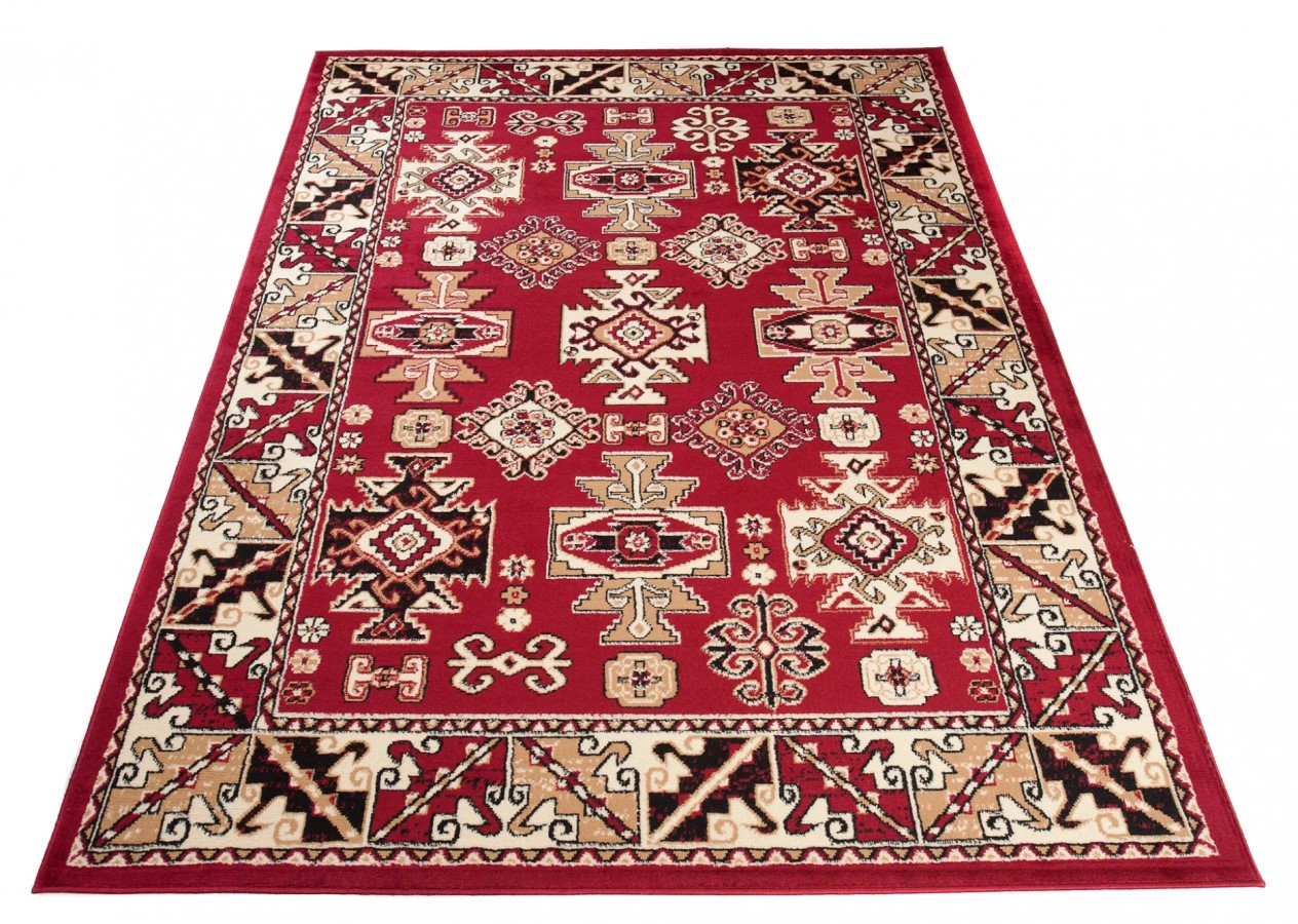 Bordowy dywan rustykalny P3-T98