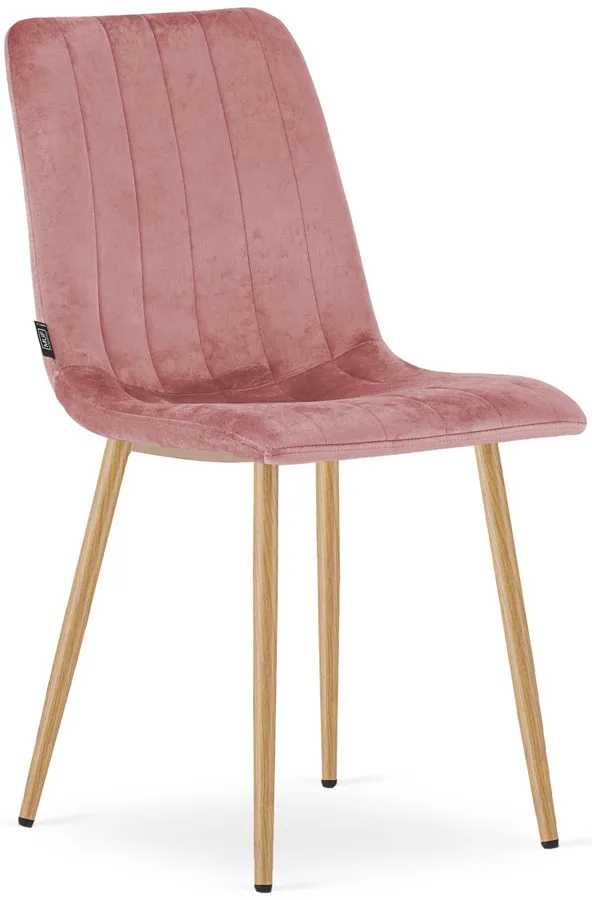 Różowe welurowe krzesło tapicerowane A0-T56