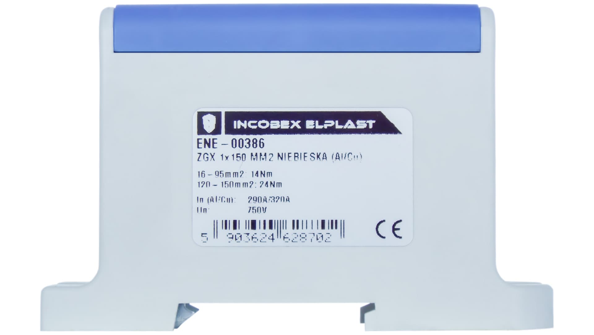Złączka szynowa jednopolowa ZGX 1x150 mm2 niebieska (Al-Cu) ENE-00386