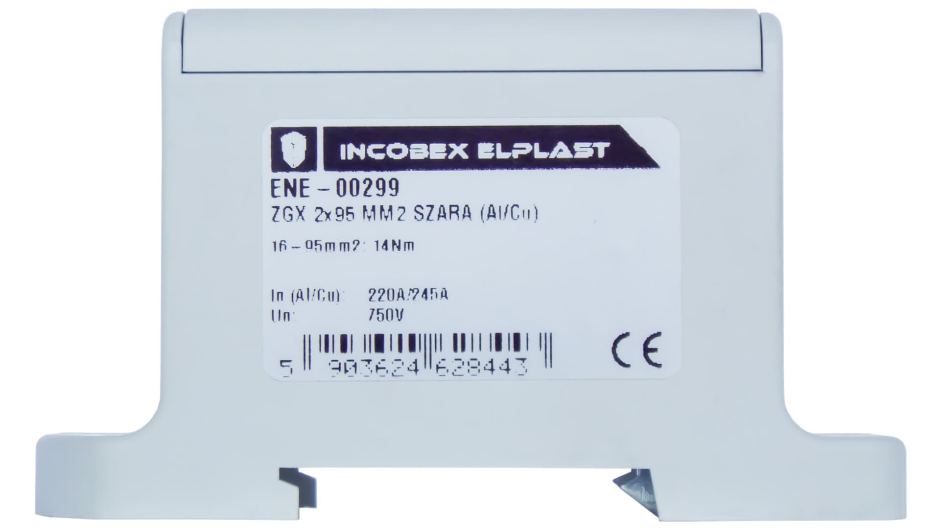 Złączka szynowa jednopolowa ZGX 2x95 mm2 szara (Al-Cu) ENE-00299