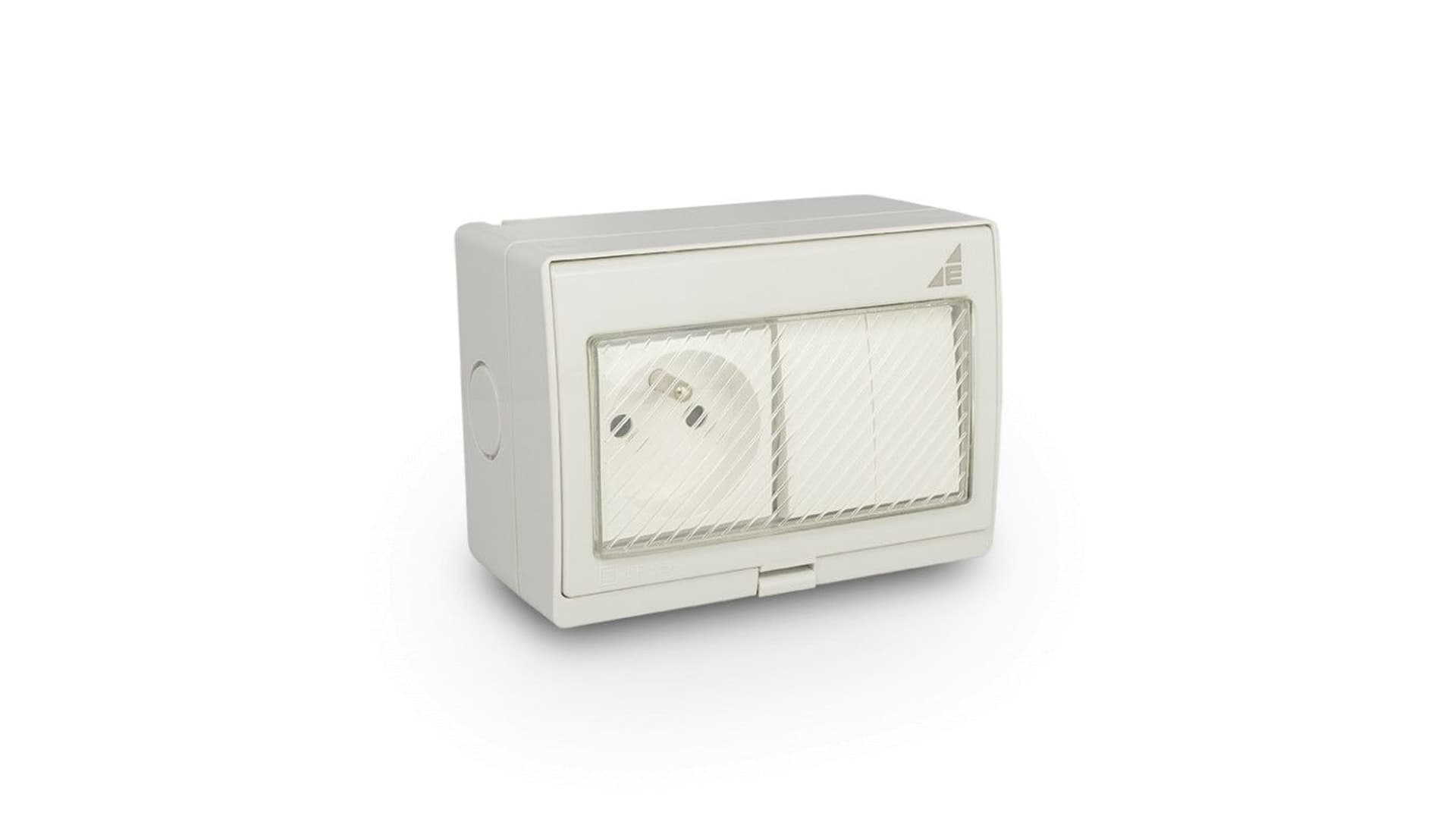 Elektro-Plast opatÓwek Gniazdo pojedyncze + Łącznik podwójny natynkowy GPW2N IP55 AQUA55 55.29 55.29
