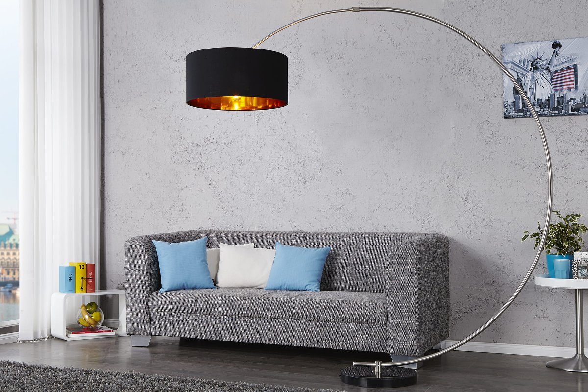 Invicta Interior Lampa podłogowa Cigno Black i-5758