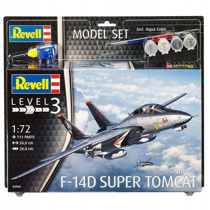 Revell Myśliwiec wielozadaniowy F-14D Super Tomcat (z farbami) 63960