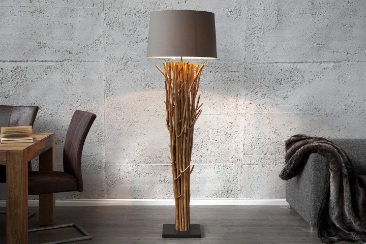 Invicta Interior Lampa stojąca Wood Silhouette 175 cm brązowa