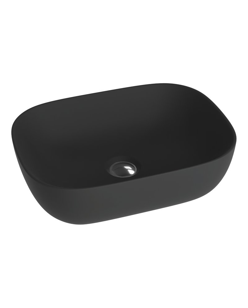 LaVita Costa Black umywalka 46x32,5 cm nablatowa czarny mat