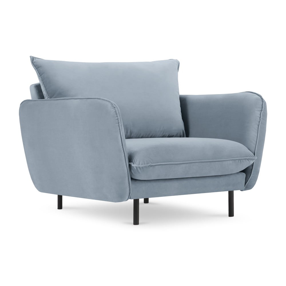 Jasnoniebieski aksamitny fotel Vienna – Cosmopolitan Design