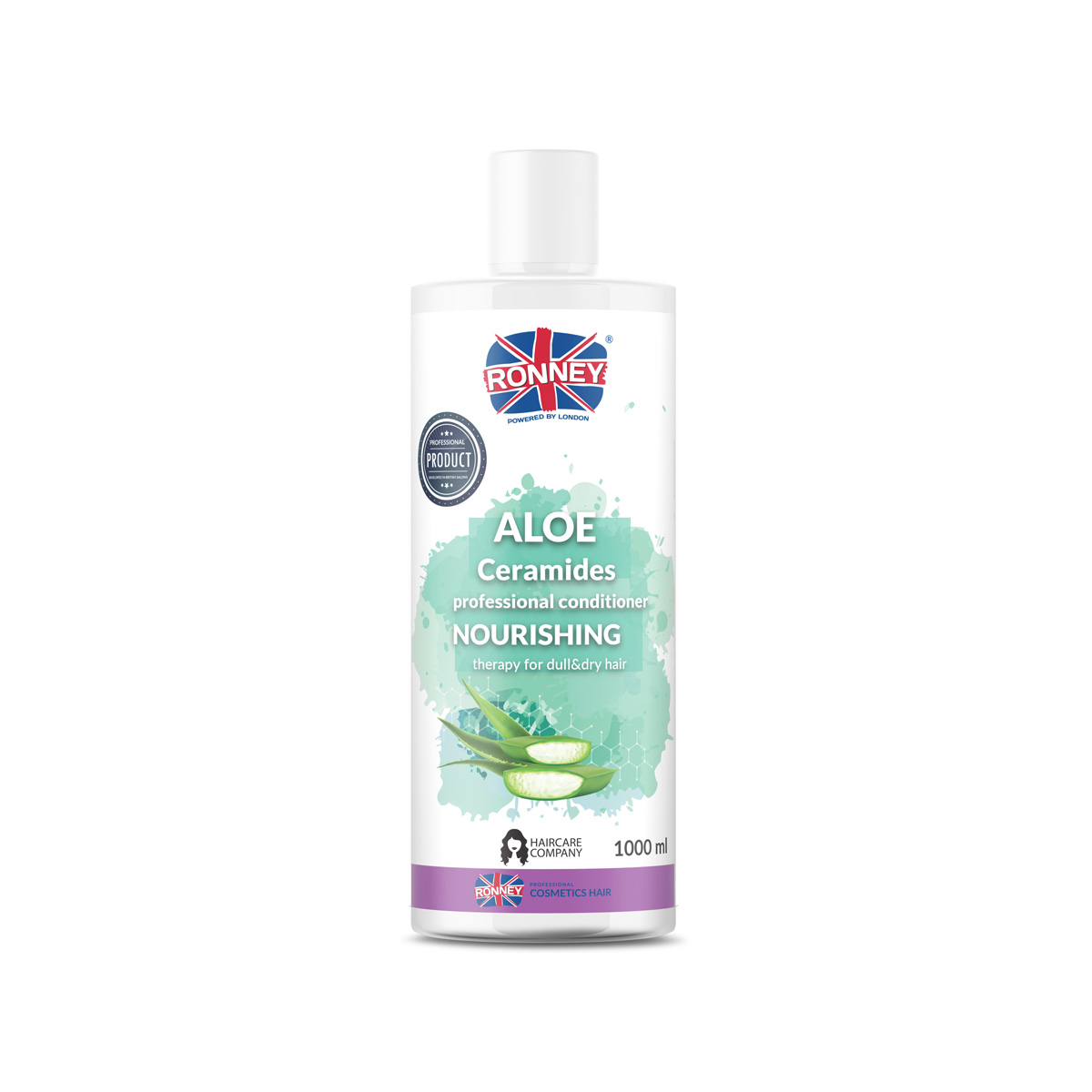 Ronney Professional Conditioner Nourshing Aloe Ceramides, Odżywka nawilżająca do włosów matowych i suchych ALOE 1000ml