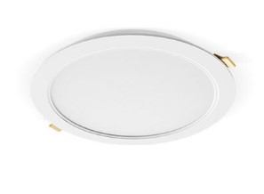 Oprawa downlight LED wpuszczana okrągła 24W b.ciepła 3000K (2600lm) IP54 Ø22 ATUEL [ORIS] (możliwy montaż natynkowy za pomocą ramki) BRILUM