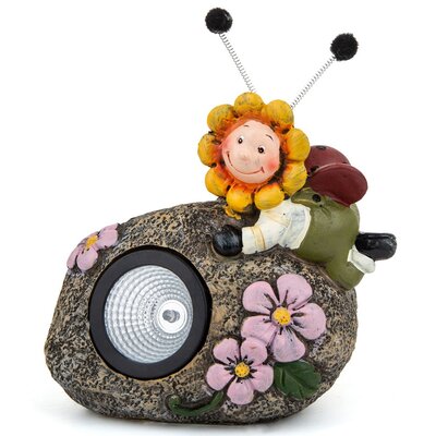Saska Garden Saska Garden solarna lampa ogrodowa kwiat z pszczołą 15x9, 5x13CM 1038681