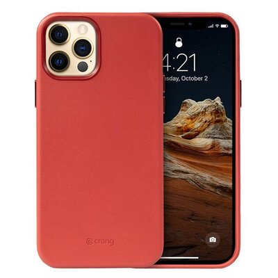 Crong Crong Essential Cover - Etui ze skóry ekologicznej iPhone 12 Pro Max (czerwony)
