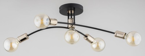 Lanti lampa sufitowa 5-punktowa czarna/złota 63137