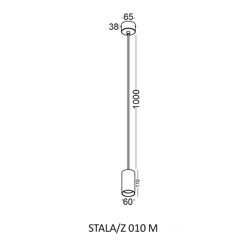 Sypialniana lampa wisząca Stala 501001002 Elkim loft tuba biała