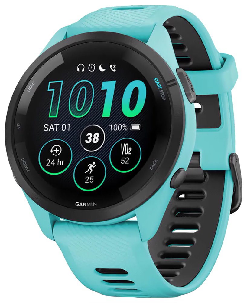 Garmin Forerunner 265 Black Bezel with Aqua Case Błękitno-czarny