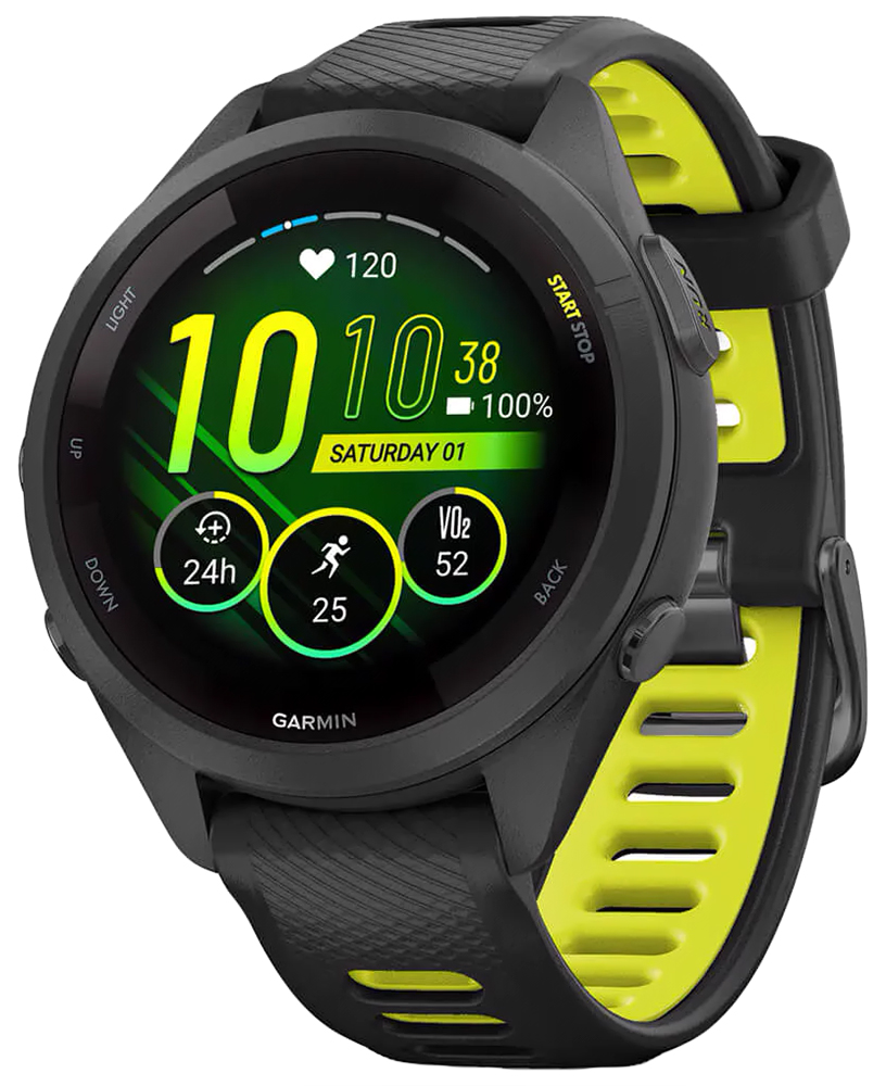 Garmin Forerunner 265S Black Bezel and Case Czarno-żółty