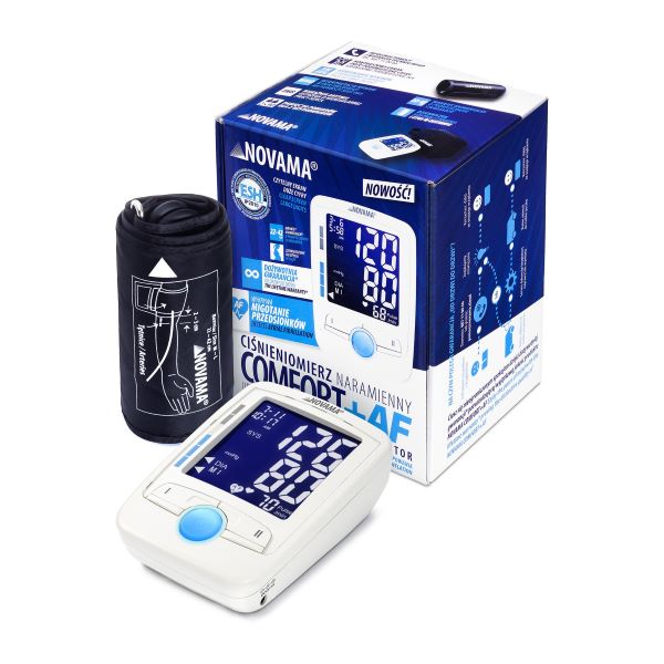 NOVAMA Comfort + Automatyczny ciśnieniomierz naramienny z dożywotnią gwarancją BP68 WHITE