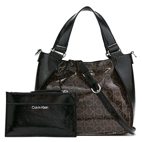 Calvin Klein Damskie Estelle nowość crossbody, brązowe/khaki/czarne logo, jeden rozmiar, Brązowy/Khaki/Czarne Logo, Rozmiar Uniwersalny