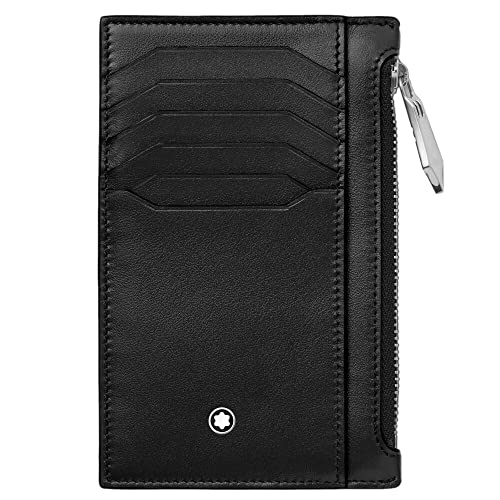 Montblanc Meisterstück etui 8 cc z kieszenią na zamek błyskawiczny ze skóry w kolorze czarnym, wymiary: 13,5 cm x 8,5 cm x 0,5 cm, 129686, czarny, Klasyczny
