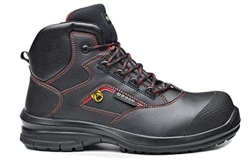 BASE Protection Zabij Top S3 ESD SRC Buty ochronne, Rozmiar: 43, Kolor: Czarny/Czerwony, B0958BKD43