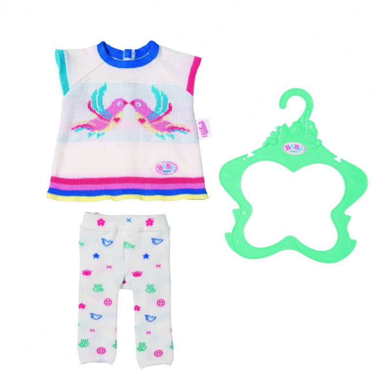 Zapf Creation 826966 Baby Born Trend zestaw sukienek z dzianiny 43 cm, różowy, biały
