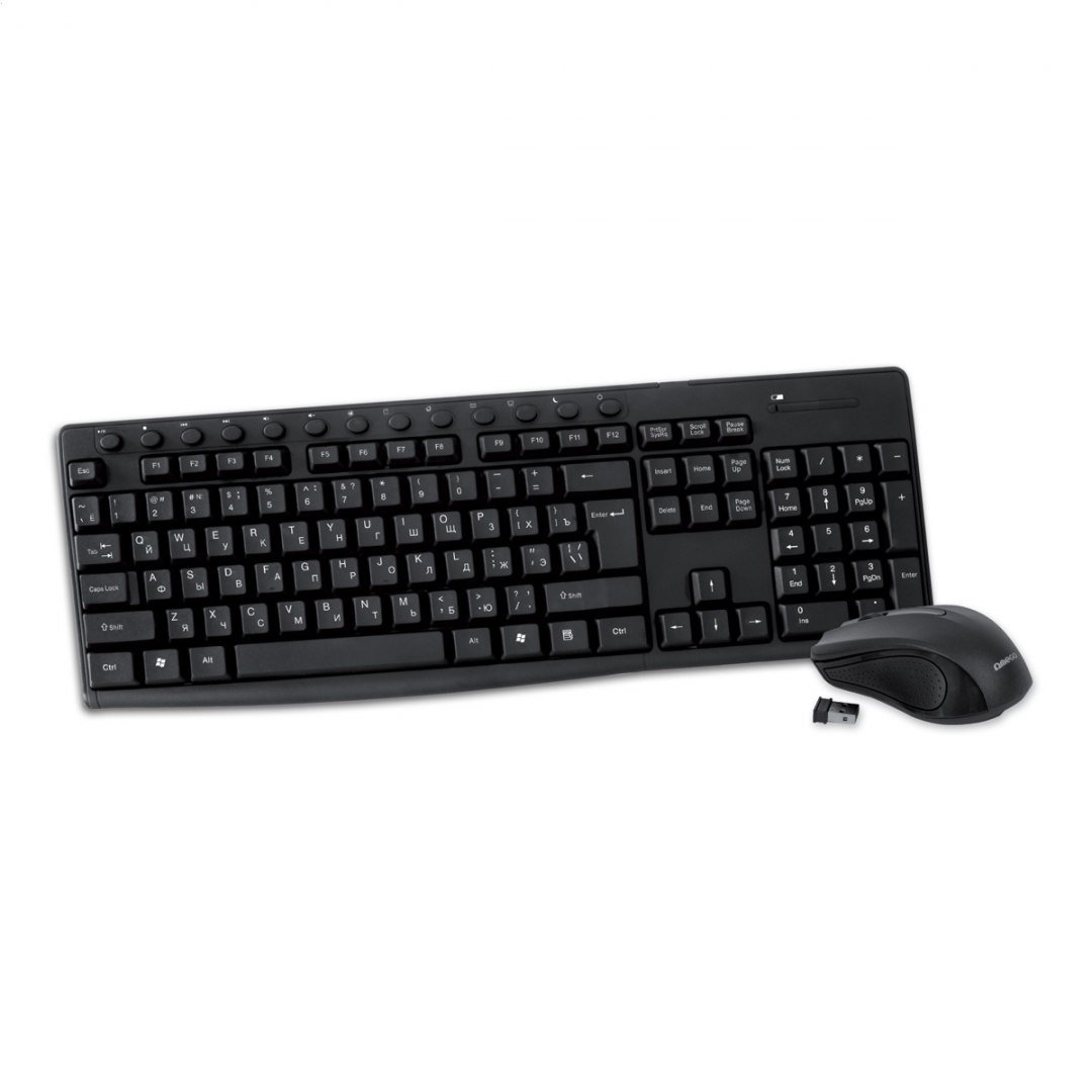 KEYBOARD RU-UA + MOUSE OMEGA OKM071B M-MEDIA W-LESS SET 2.4GHZ BLACK [44443]