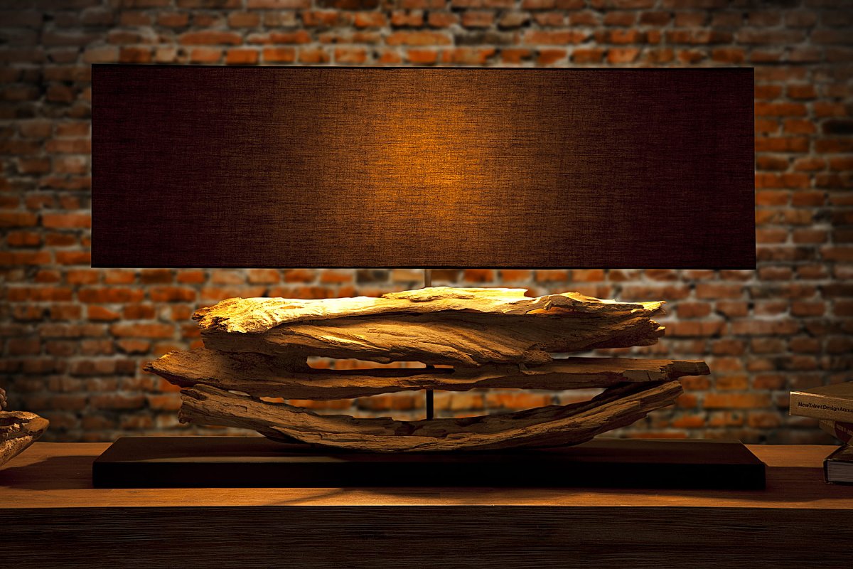 Invicta Interior Lampa stołowa Nature Horizontal czarna 53cm 17327