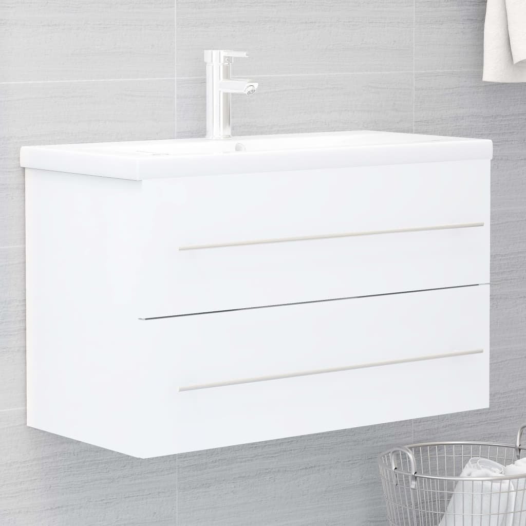 VidaXL Lumarko Szafka pod umywalkę, biała, 80x38,5x48 cm, płyta wiórowa 804701 VidaXL