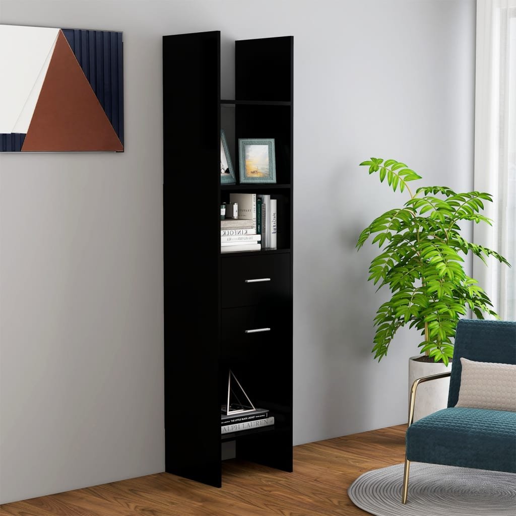 vidaXL Regał na książki, czarny, 40x35x180 cm, płyta wiórowa