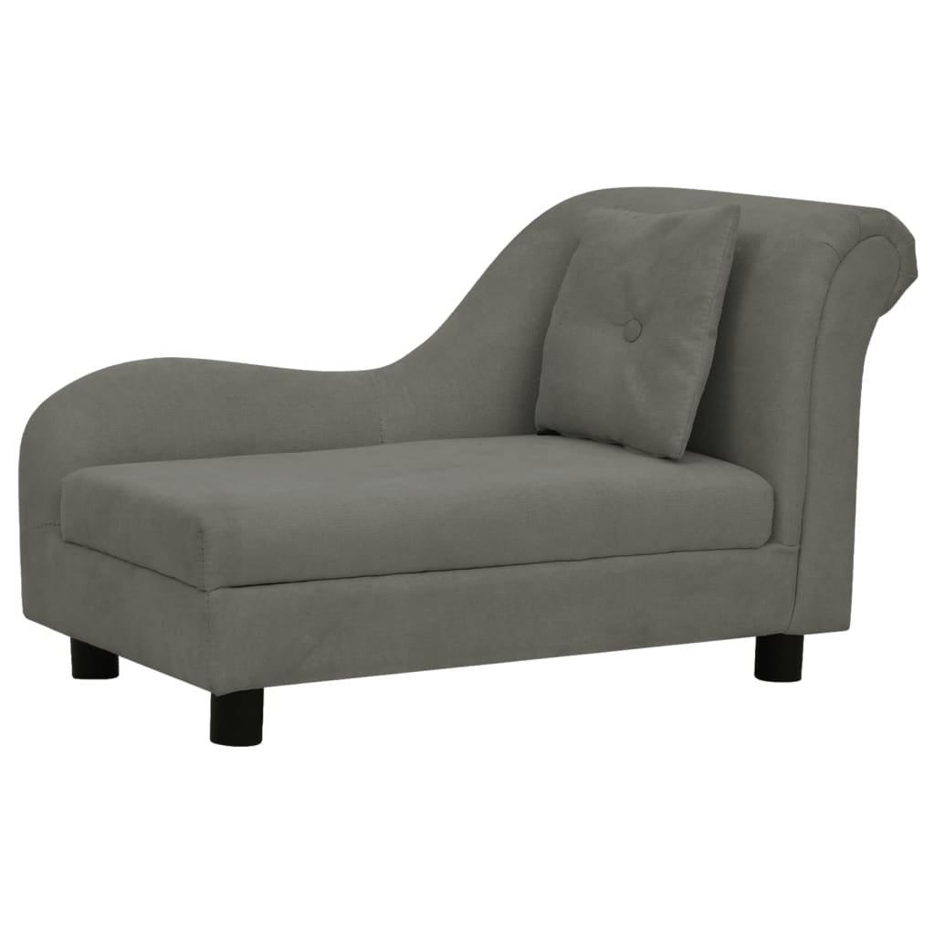 Vidaxl Sofa dla psa z poduszką ciemnoszara 83x44x44 cm pluszowa 171103
