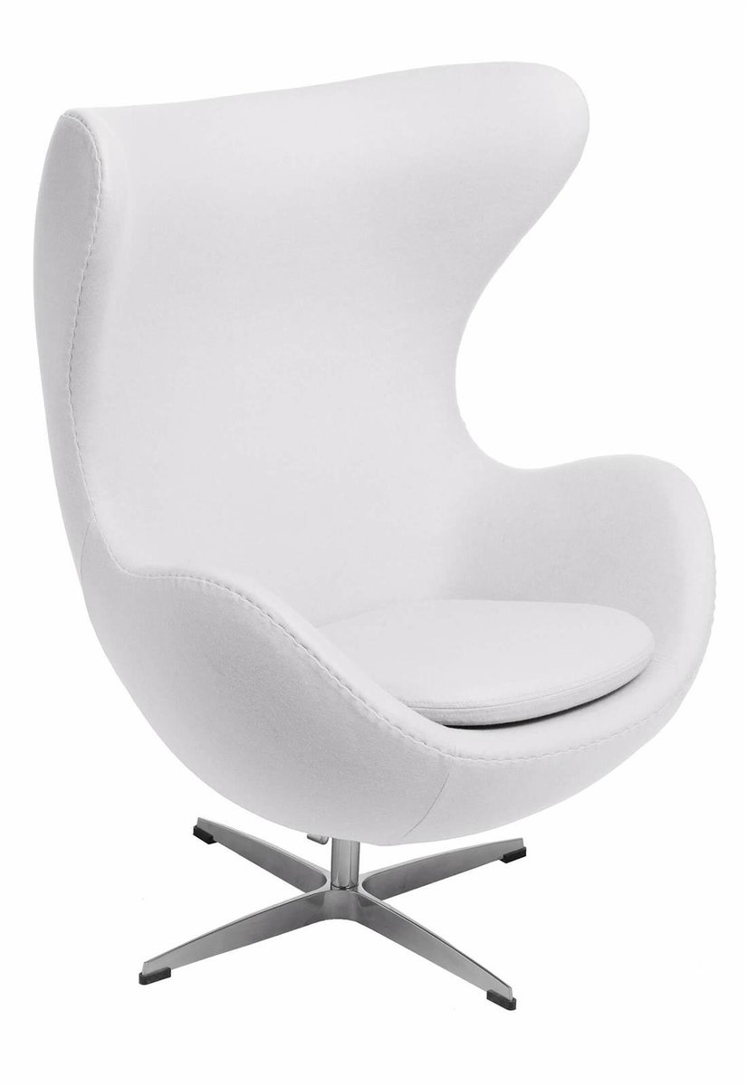 D2.Design Fotel Jajo biały kaszmir K3 Premium 22273