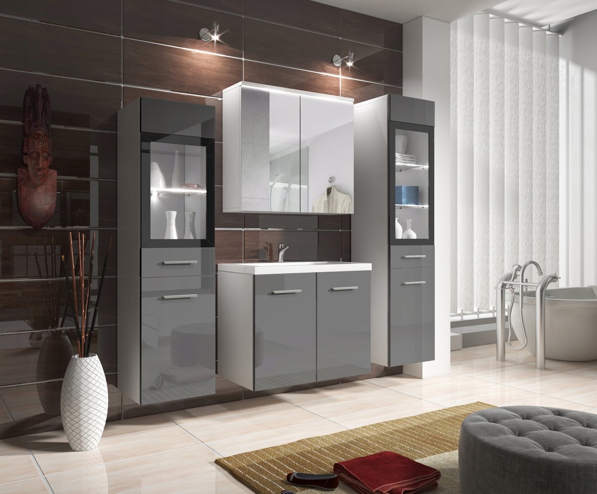 Zestaw mebli do łazienki madrit II BIAŁY/SZARY