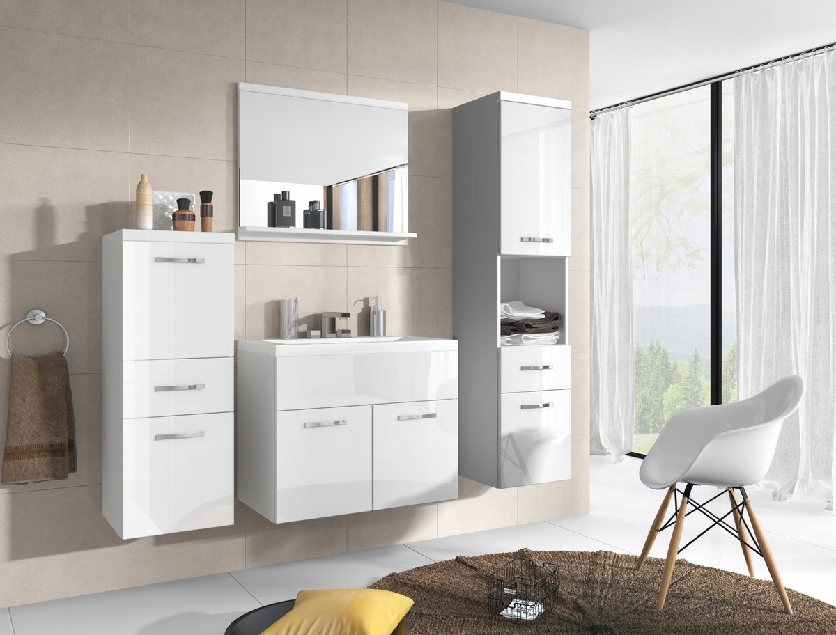 Meble łazienkowe z umywalką ALBA szafka 2xsłupek