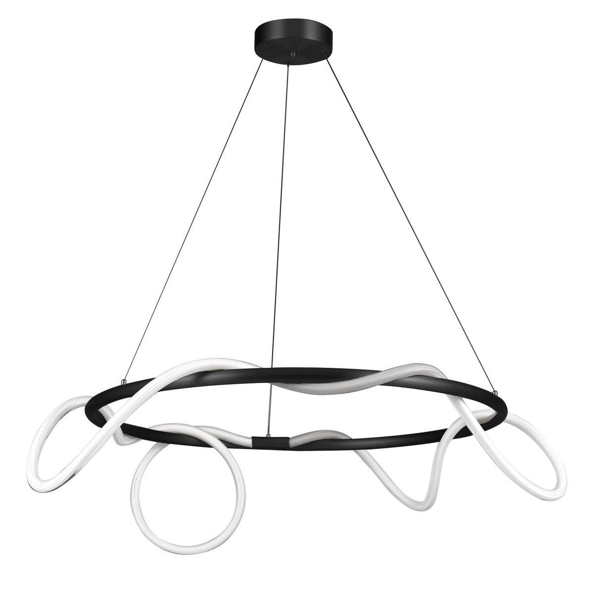Lampa wisząca FANTASIA ROUND LED czarny 60 cm ST-9282R/D60 black - Step Into Design