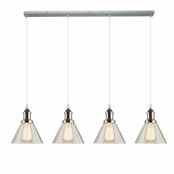 Altavola Design Loftowa LAMPA wisząca NEW YORK LA034/CL4_chrom Altavola szklana OPRAWA skandynawski ZWIS na listwie chrom przezroczysty LA034/CL4_chrom