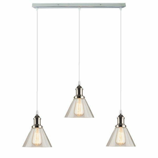 Altavola Design Wisząca LAMPA loftowa NEW YORK LA034/CL3_chrom Altavola szklana OPRAWA skandynawski ZWIS na listwie chrom przezroczysta LA034/CL3_chrom