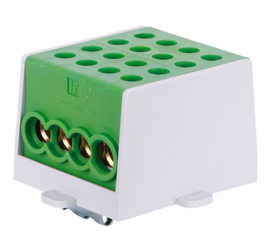 Zacisk przewodu głównego Hlak 35-1/6-p zielony.2x35mm2/6x25mm4