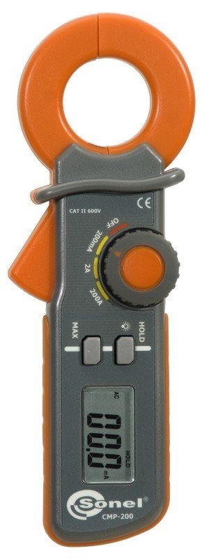 CMP-200 Cyfrowy miernik cęgowy cat.II,600V IP40, 3 podzakresy pomiarowe 200mA,2A,200A z Certyfikatem Kalibracji