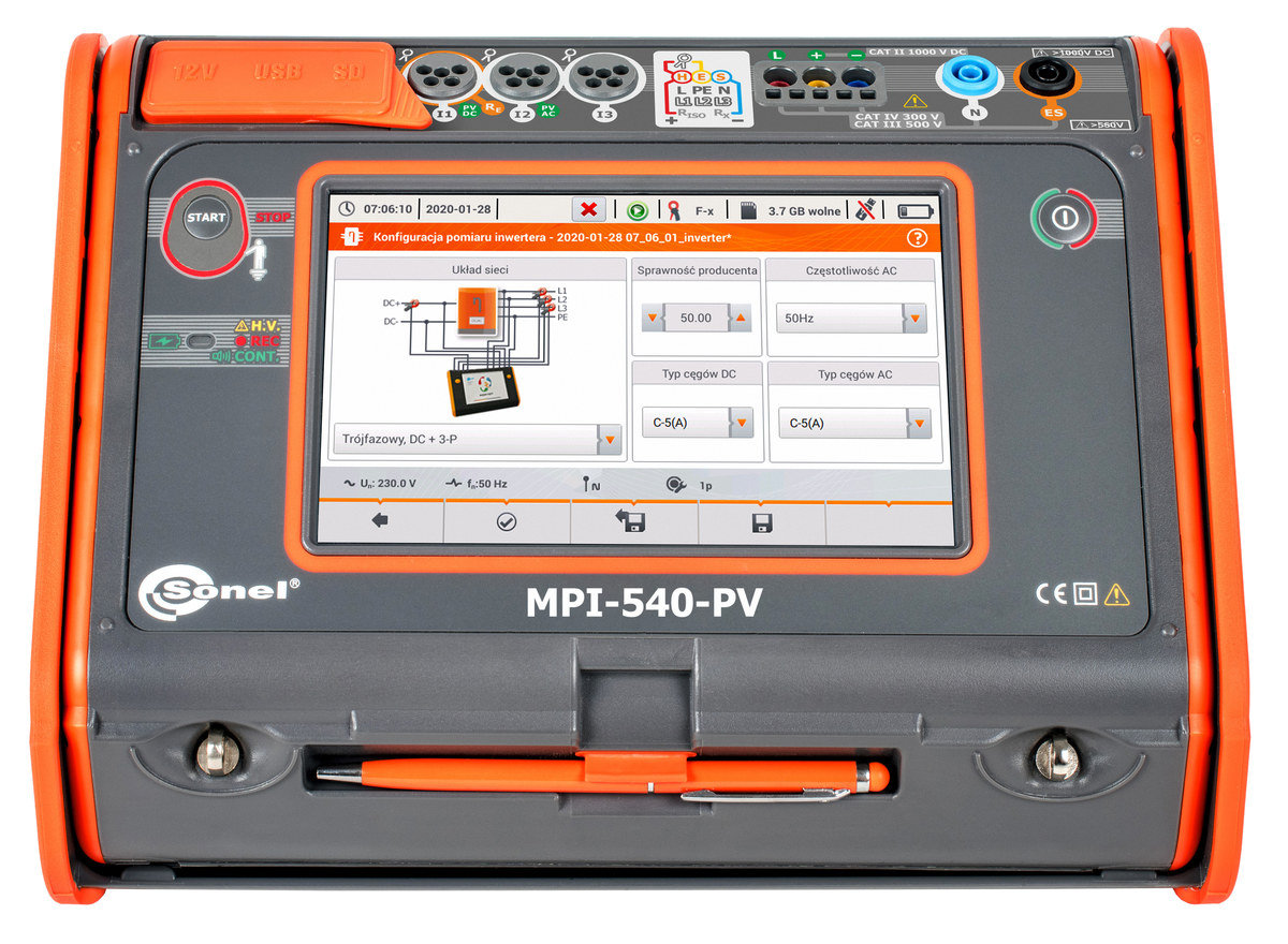 Sonel MPI-540-PV Miernik parametrów instalacji elektrycznych i fotowoltaicznych WMPLMPI540PV