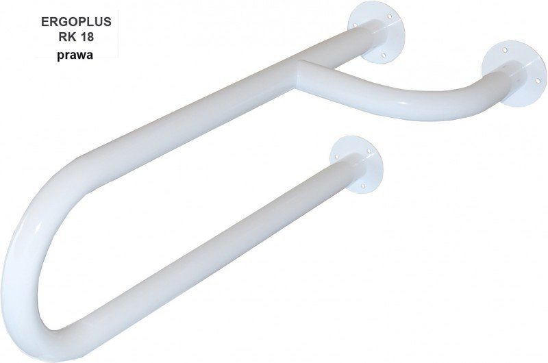 Poręcz ERGOPLUS do umywalki 60cm, nieruchoma, wersja prawa, malowana proszkowo, biała