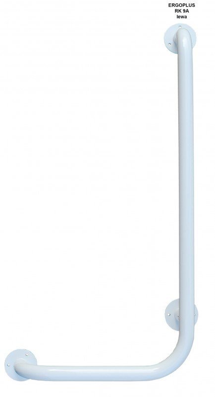 Poręcz kątowa do natrysku 40x80cm ERGOPLUS, wersja lewa, kolor biały