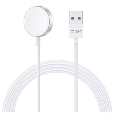 Ładowarka magnetyczna, indukcyjna do Apple Watch Tech-Protect UltraBoost USB-A, 1,2 m, biała