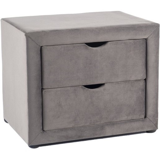 Signal Meble Szafka Nocna ET-002 Velvet Szary Bluvel 14 Awangardowy Sypialnia