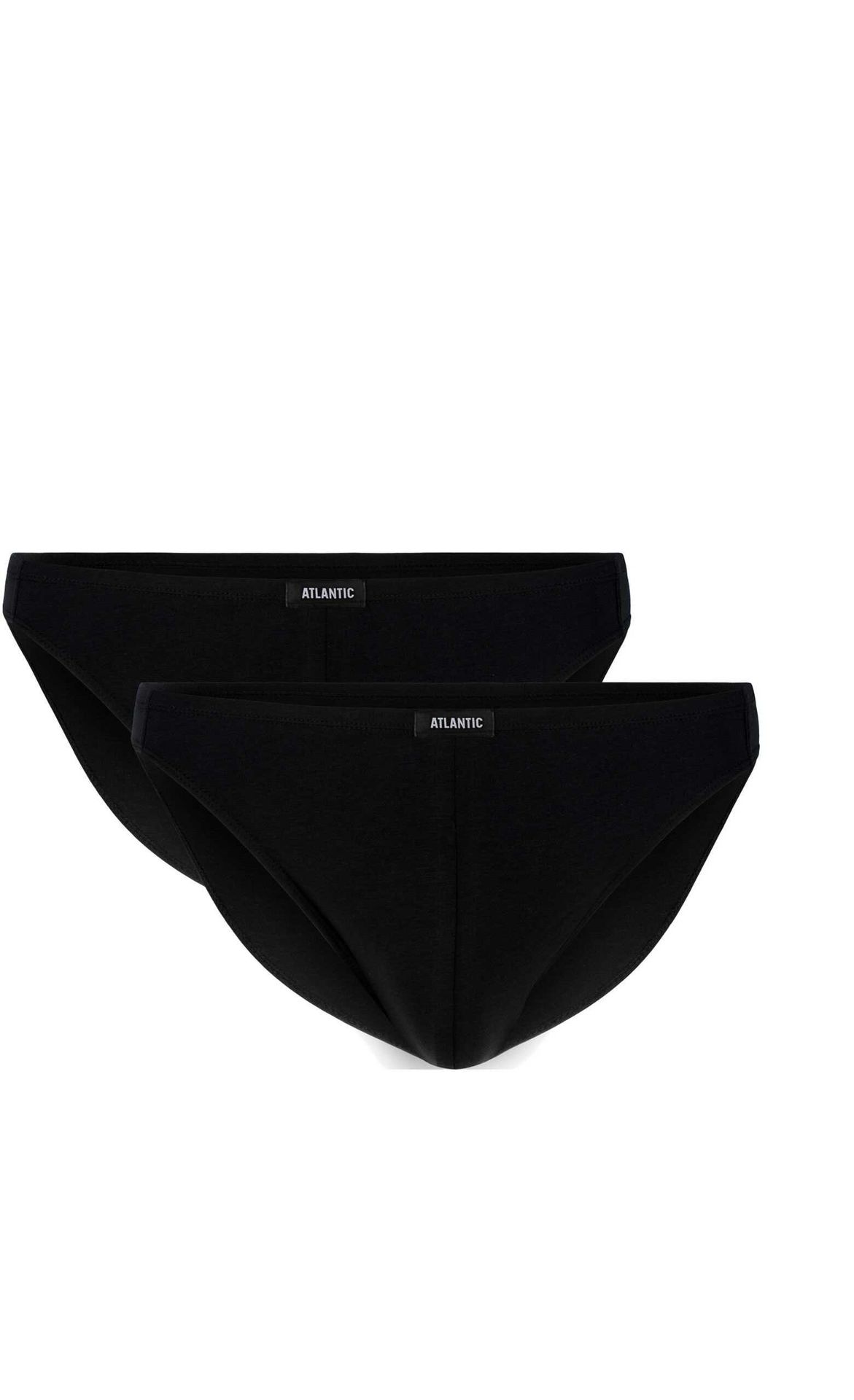 2 X Slipy Męskie Mini Czarne Bawełna Pima Bielizna Atlantic Basic