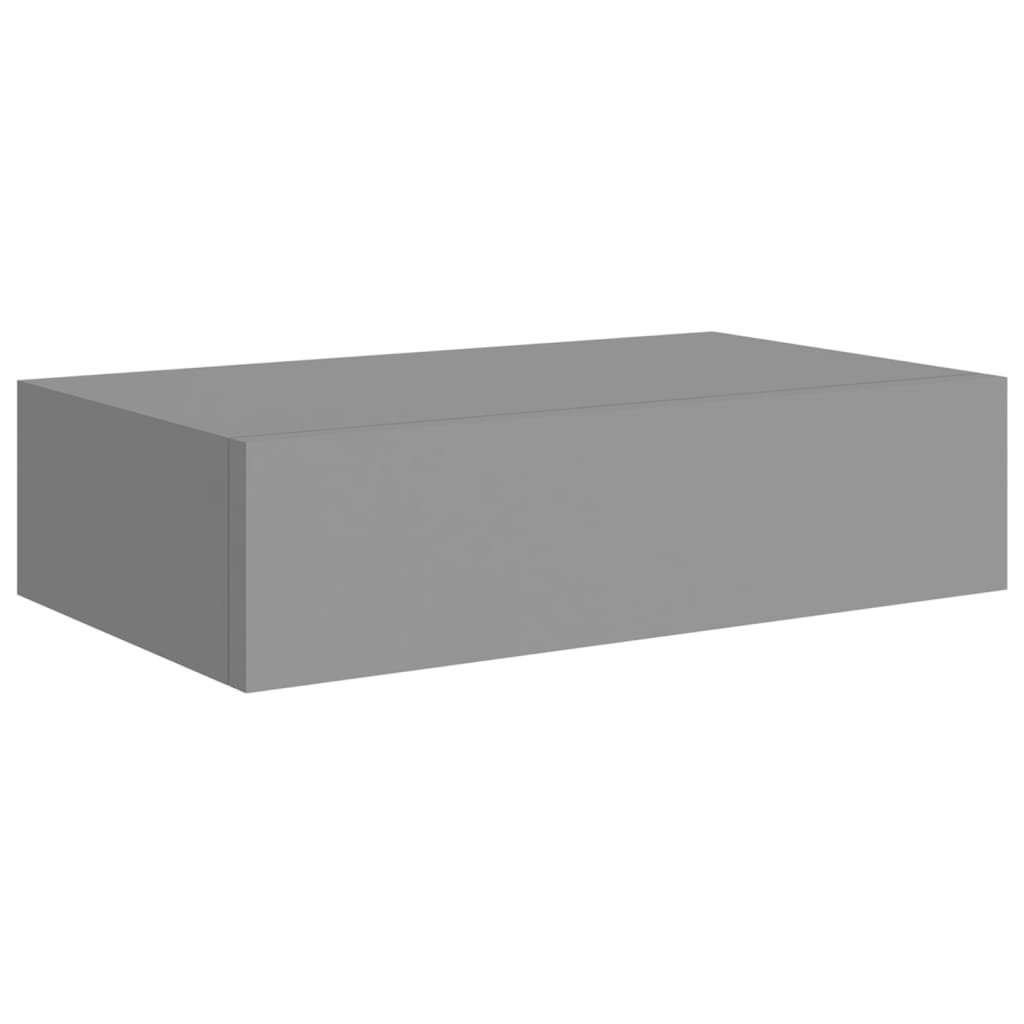 vidaXL vidaXL Półka ścienna z szufladą, szara, 40 x 23,5 x 10 cm, MDF