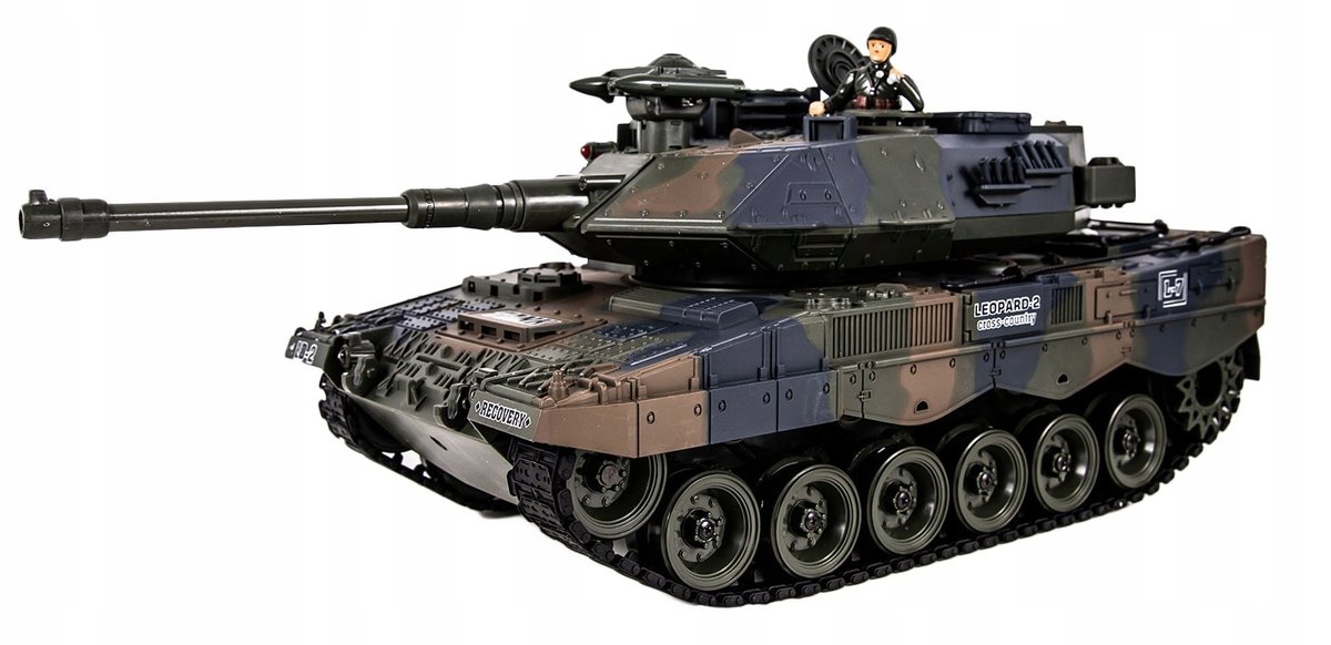 Czołg Sterowany Rc Strzela Dymi Leopard 1:18