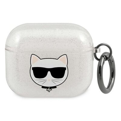 Apple Karl Lagerfeld Etui Karl Lagerfeld KLA3UCHGS AirPods 3 cover srebrny/silver Glitter Choupette KLD577SLV