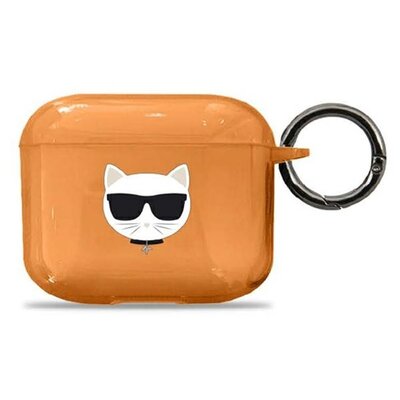 Apple Karl Lagerfeld Etui Karl Lagerfeld KLA3UCHFO AirPods 3 cover pomarańczowy/orange Choupette KLD571ORG