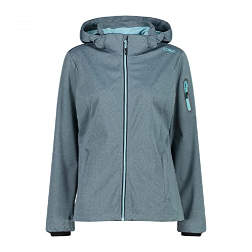 CMP - damska kurtka z kapturem Softshell Melange z odpinanym kapturem, woda Mel, 40