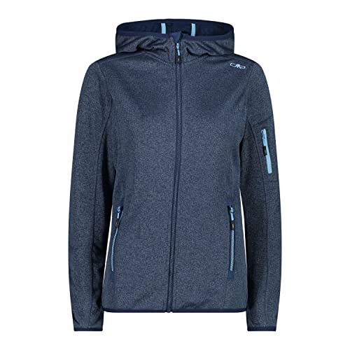 CMP damska kurtka Knit-Tech ze stałym kapturem, Blue-Lighter, 44